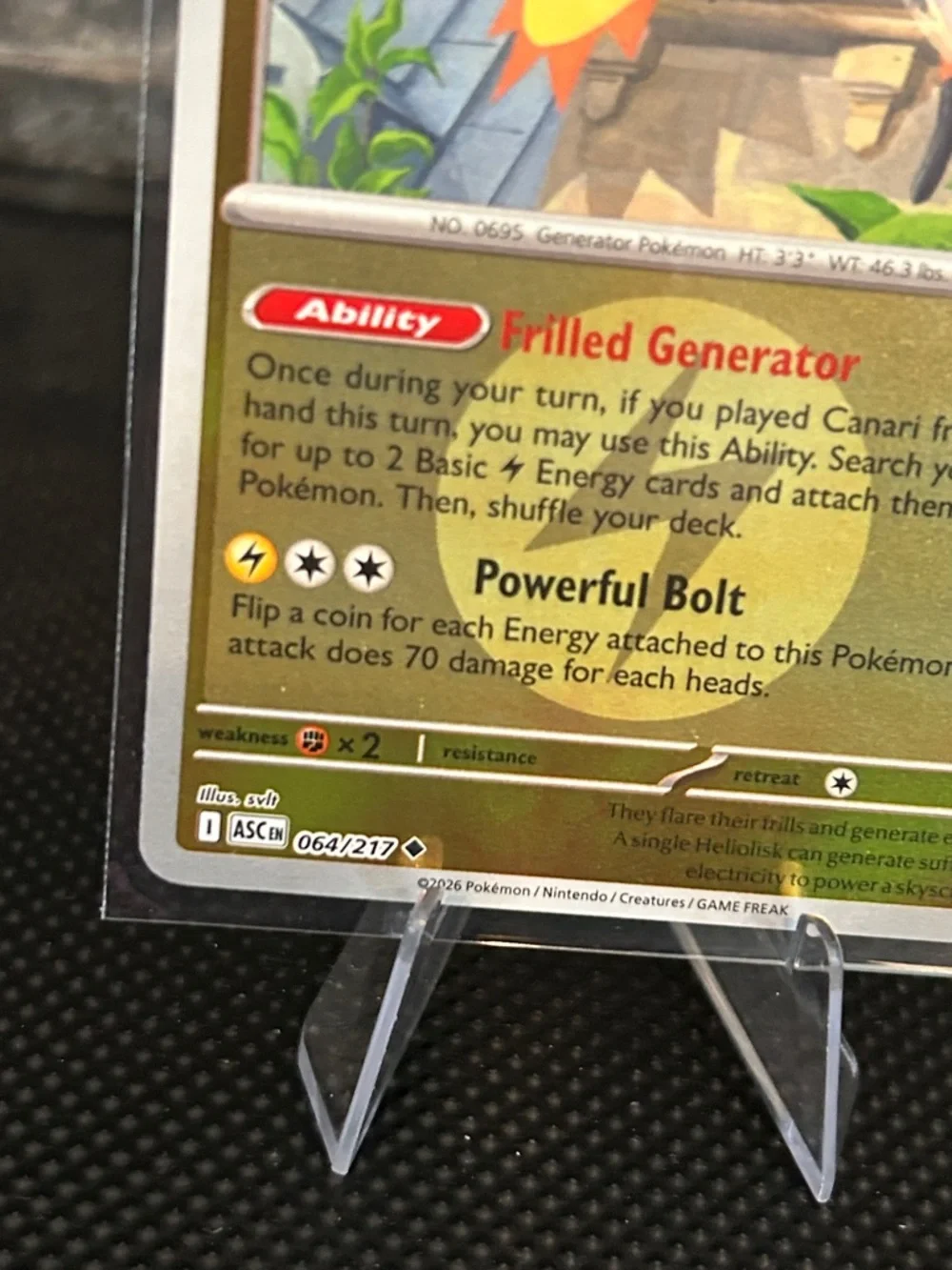 Pokémon‎ Heliolisk 064/217 Reverse Holo Rare from Ascended Heroes Set M/NM